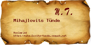 Mihajlovits Tünde névjegykártya